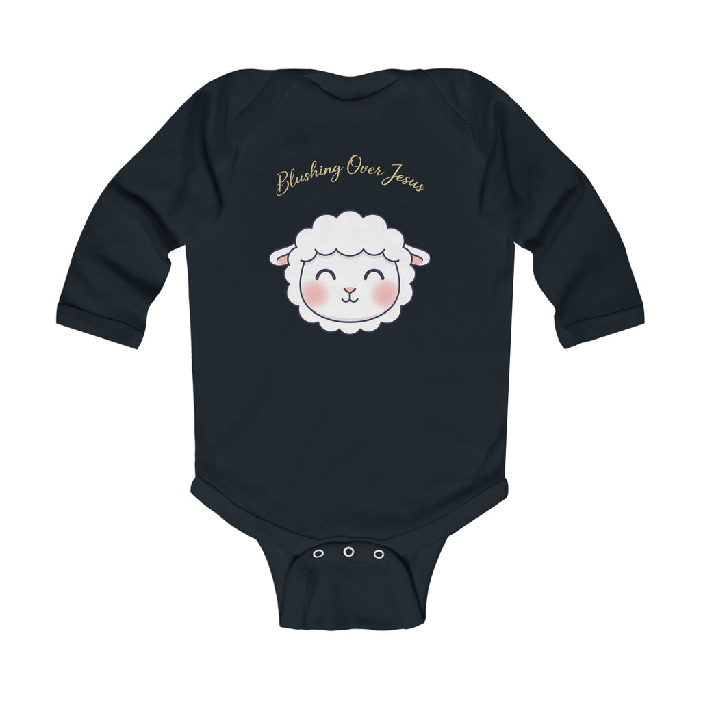 Cute Lamb 'Blushing Over Jesus' Infant Bodysuit — Baby Christian Easter Onesie