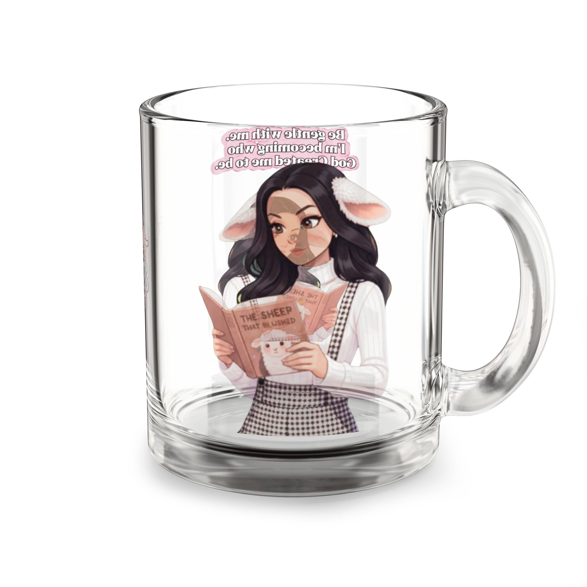 Glass Mug — Faith-Inspired 'Following Jesus' Design, 10oz
