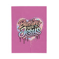 Blushing Over Jesus Velveteen Plush Blanket — Pastel Heart Christian Throw