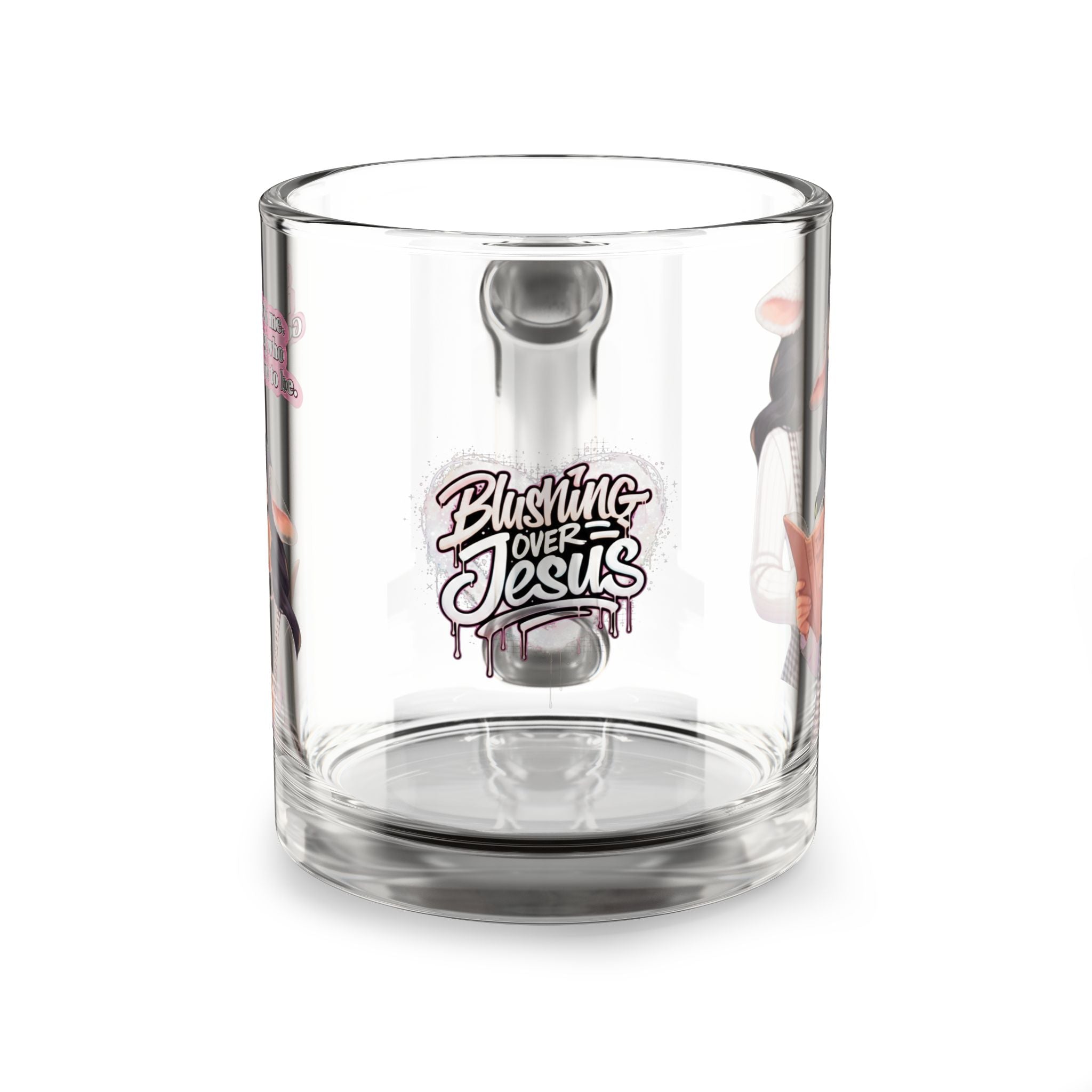 Glass Mug — Faith-Inspired 'Following Jesus' Design, 10oz